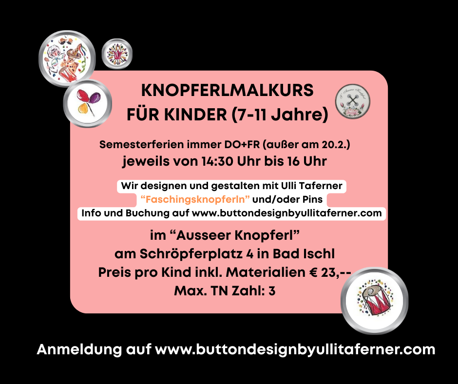"KI9", 12.2.2026 Knopferlmalkurs für Kinder "Fasching"